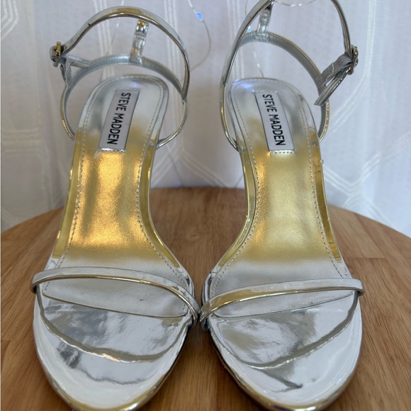 Steve Madden Shoes - Steve Madden Metallic Silver Heels